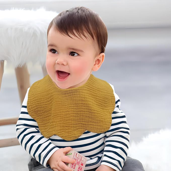 Muslin Baby Bibs for Drooling and Teething Newborn Drool Bibs for Baby Girl Boy