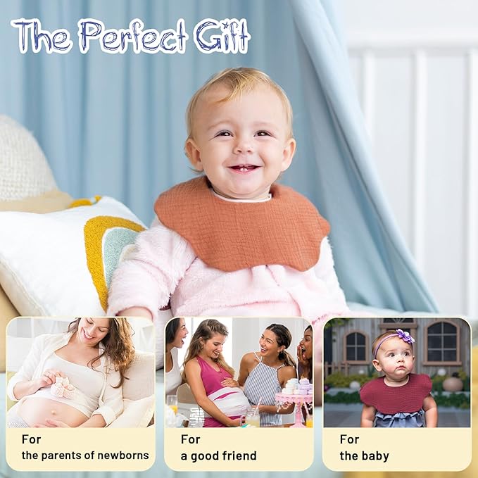 Baby Bibs Muslin Drool Teething Drooling Bibs for Baby Girl Boy Muslin Cotton