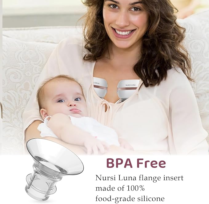 Flange Inserts 8PCS 17mm for 24mm Flange/Shield, Flange Sizing Kit Silicone Flange Insert, Breastfeeding Essentials Kit for New Moms