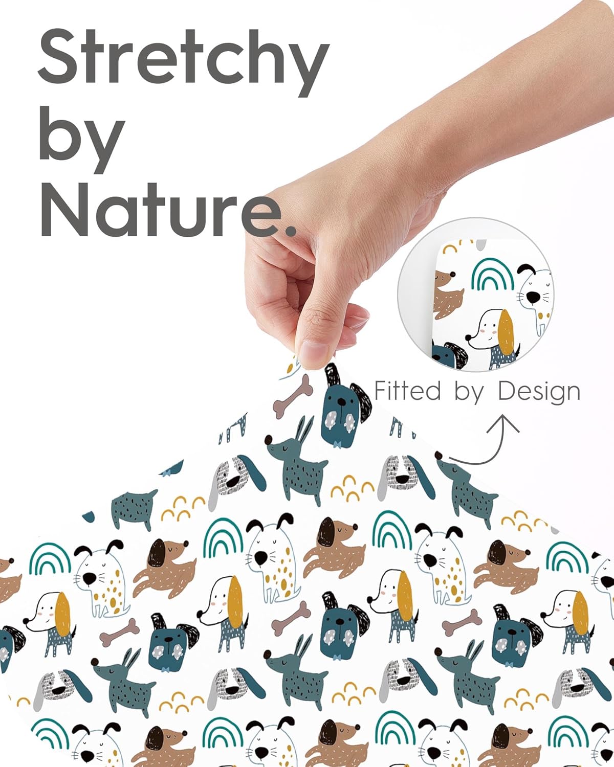 Bassinet Sheets for Baby Boy Girl, TotBasic Buttery Soft Universal Bassinet Fitted Sheet, Compatible with Halo, Mika Micky, Baby Delight, Dream On Me, Maxi COSI and More Bassinet Mattress(Dino&Puppy)