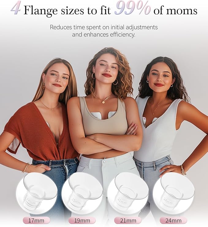 KISSBOBO ABP-1508 Hands Free Breast Pump Wearable with Storage Bag, Wearable Breastfeeding Pump Strong Suction, Low Noise, 3 Modes 9 Levels, with 21/24mm Insert/Flange, 2 Pack (Red)