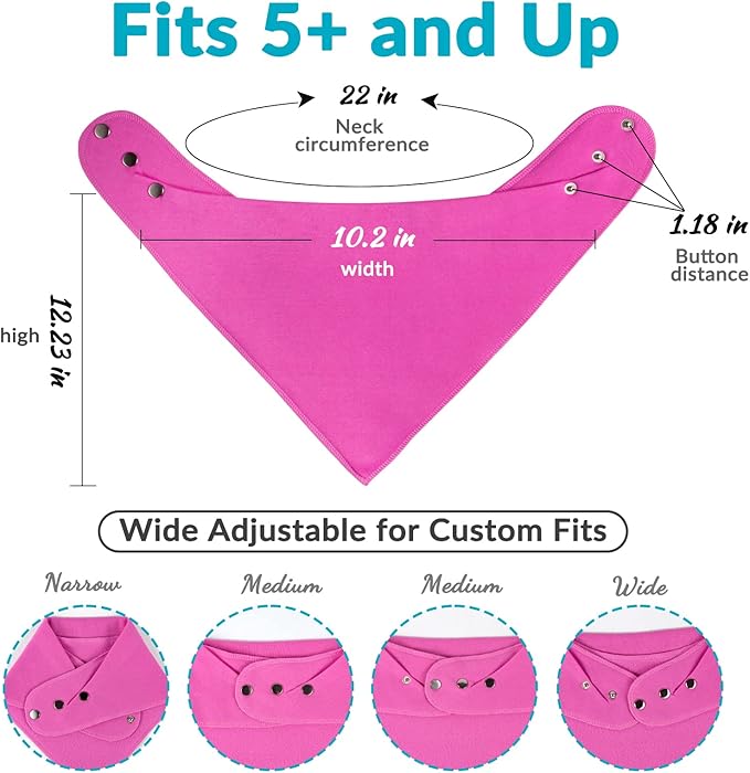 Adult Drool Bib for Special Needs, Large Elderly Bandana, Teen Bib for Women Men, Soft Absorbent Set for Kids