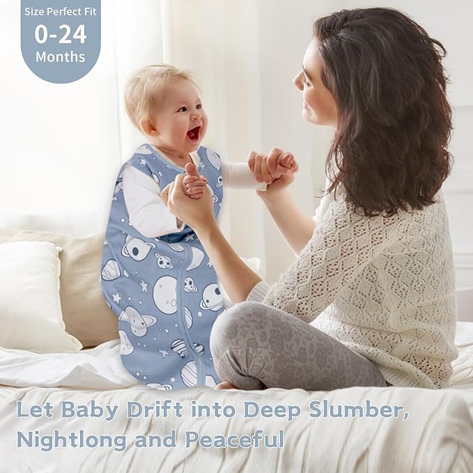 3 Pack Baby Sleep Sack 18-24 Months 100% Cotton TOG 0.5 Baby Sleeping Bag 2-Way Zipper Toddler Wearable Blankets Comfy Stretchy Summer Sleep Sacks