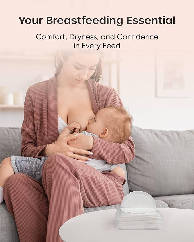 Nuliie Super Absorbent & Featherlight Disposable Nursing Pads 150 Count, Stay Dry, Soft & Breathable Breast Pads for Leaking Milk, Leakproof, Individually Packaged Breastfeeding Essentials for Moms