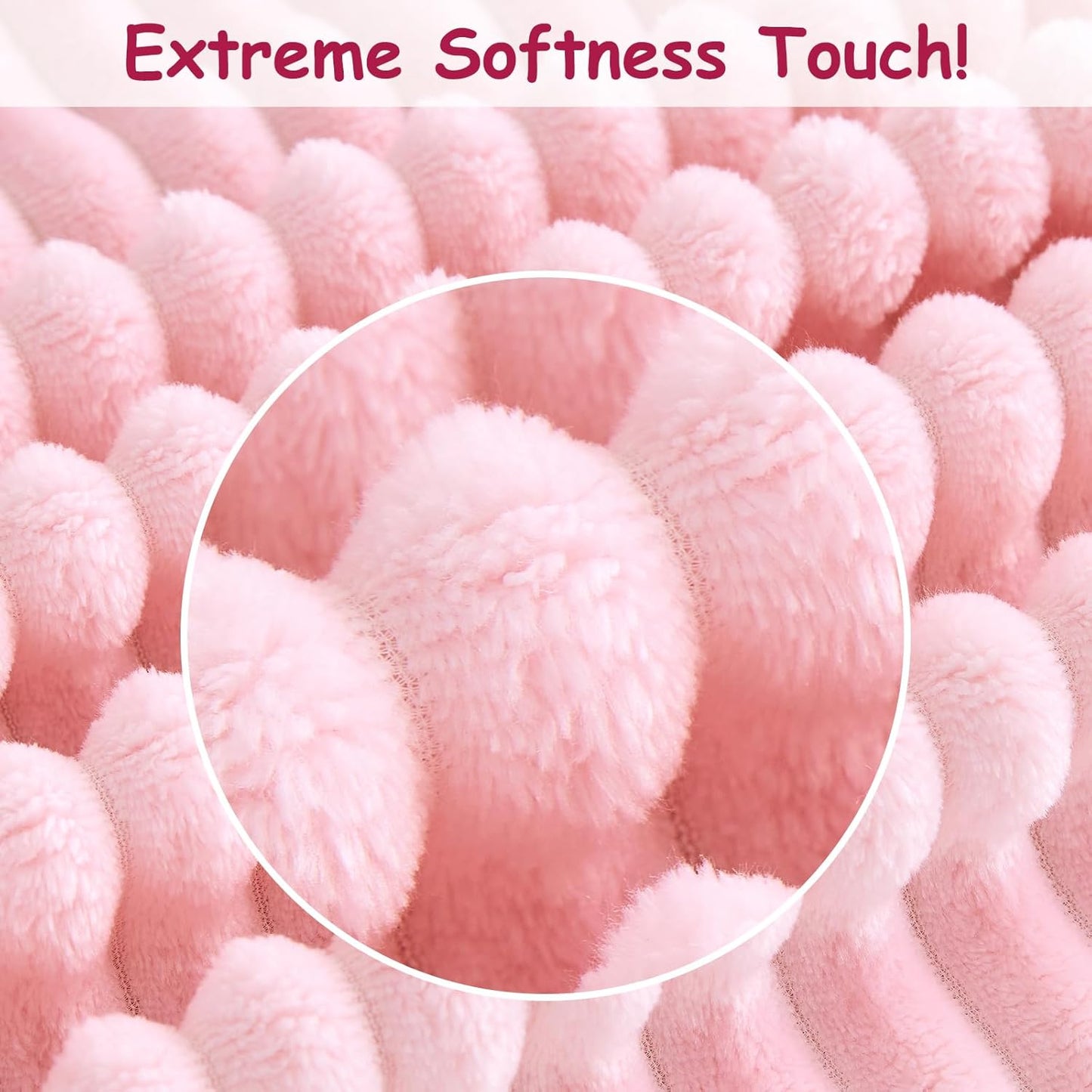 Soft Fleece Baby Blanket Ultra Cozy Pink Baby Blankets for Girls Warm and Lightweight Infant Toddler Newborn Receiving Gift with Reversible Stripes for Crib Stroller, 30x40 Inch, Light Pink