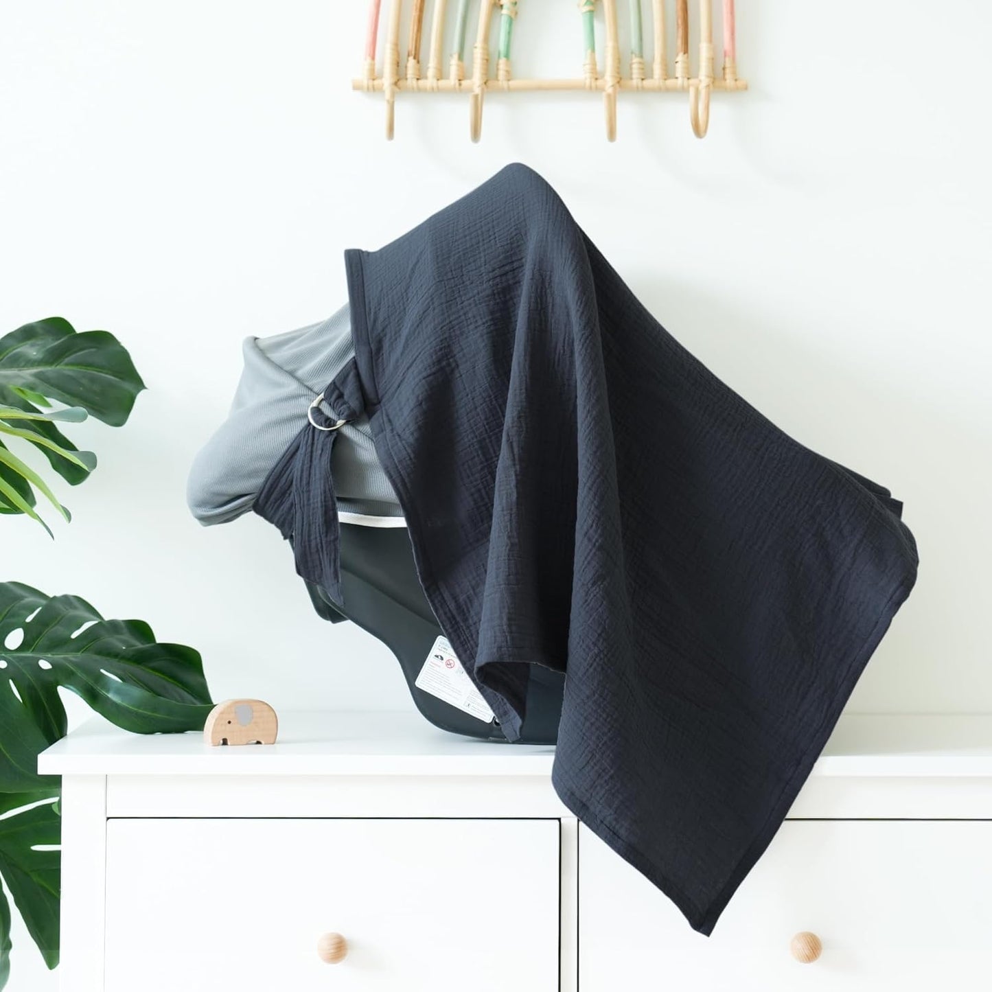 Muslin Nursing Covers for Breastfeeding, Privacy Breast Feeding Cover with Arch Neckline for Mom and Baby, Breathable 100% Cotton Nursing Apron Multi-use Stroller Cover