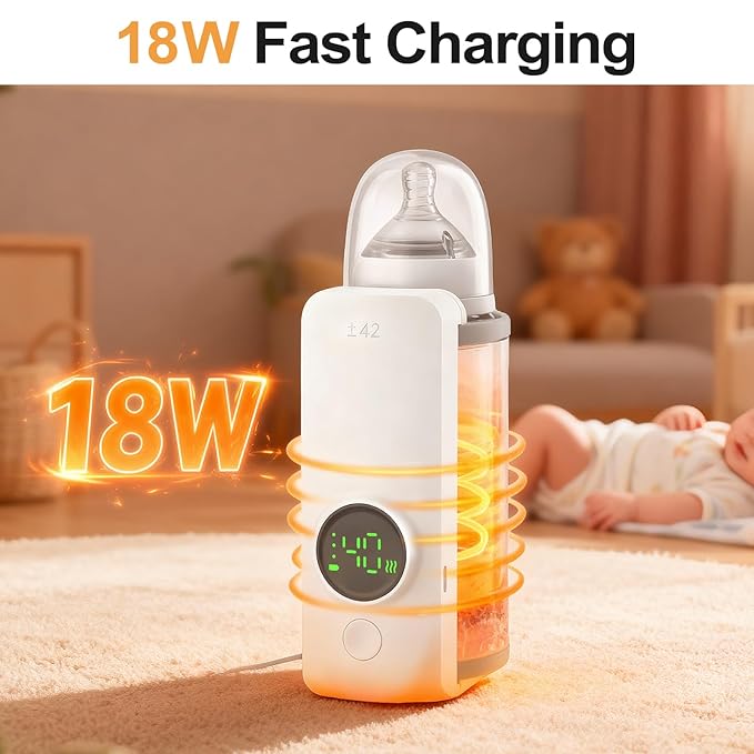 Solve The Milk Warming Dilemma Portable Bottle Warmer Requires no Water Rapid Heating with no Waiting 5-Hour Extended Heat Retention with Precise Temperature Control Enjoy Comfortable Feeding Anytime