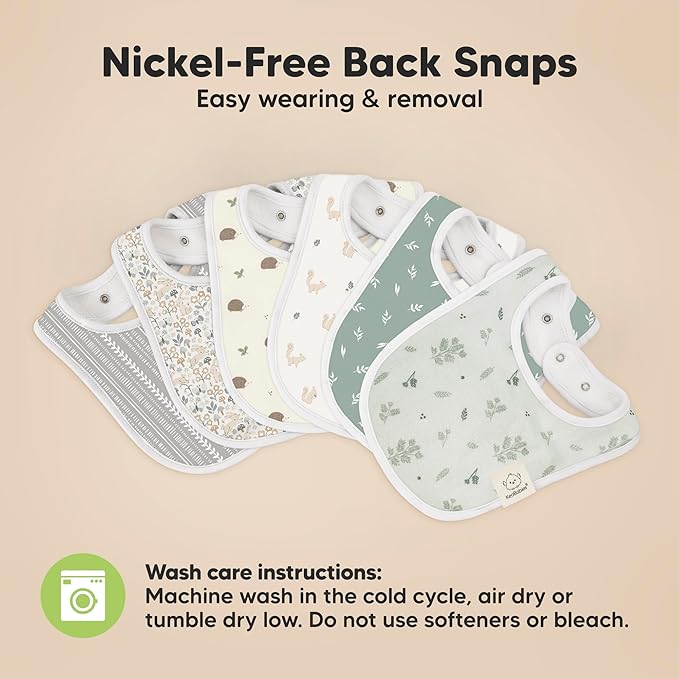 8-Pack Organic Baby Bibs for Boys, Girls - Soft Cotton Drooling and Teething Bibs for Baby Girl & Boy, Extra Absorbent, Easy To Clean & Put On for Toddler, Newborn, Infant 0-24 Months (Lunaris)