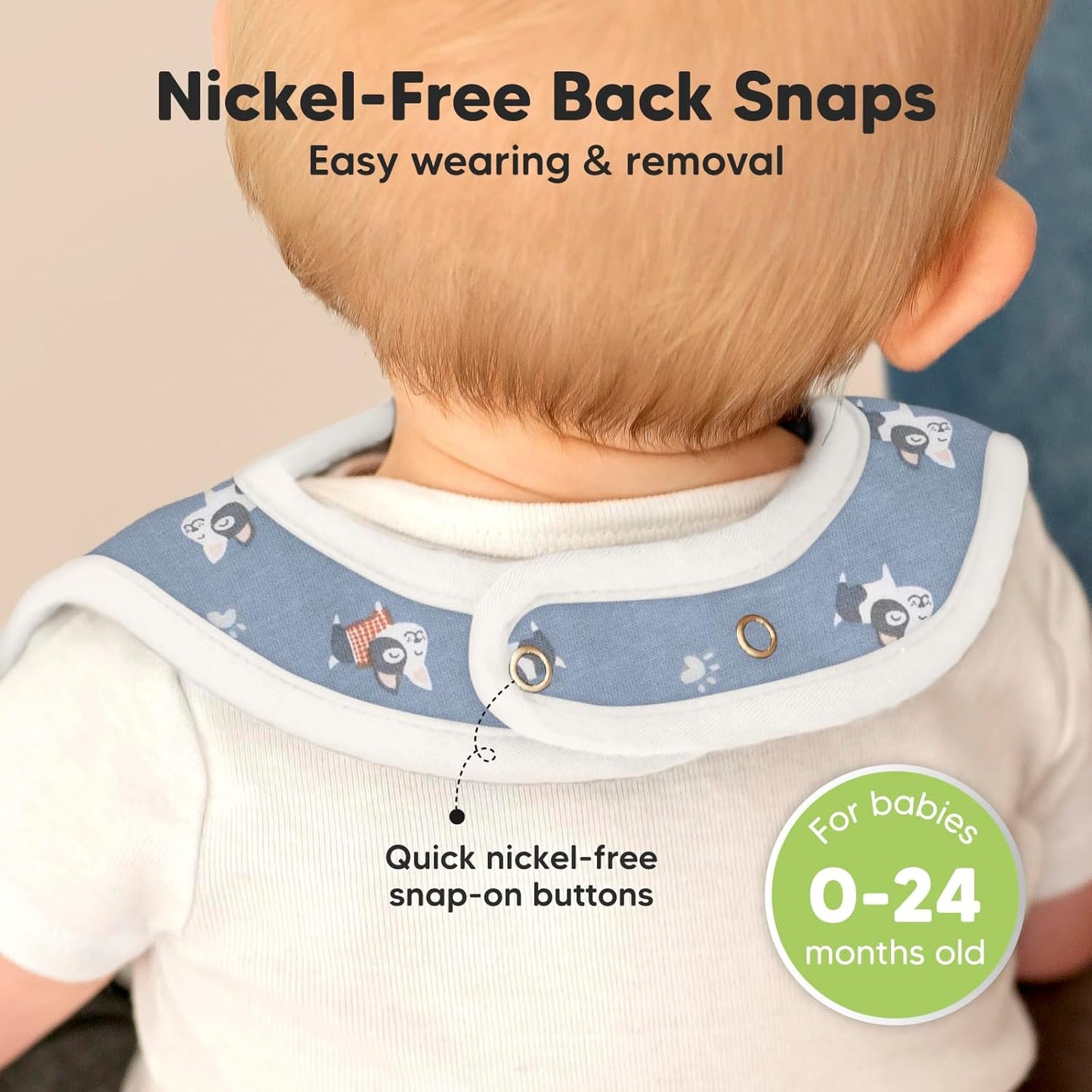 KeaBabies 8-Pack Organic Baby Bibs for Boys, Girls - Super Absorbent Cotton Drool Bibs for Baby Girl & Boy, Teething Toddler, Drooling Newborn, Ultra Soft & Machine Washable (Pets & Paws)