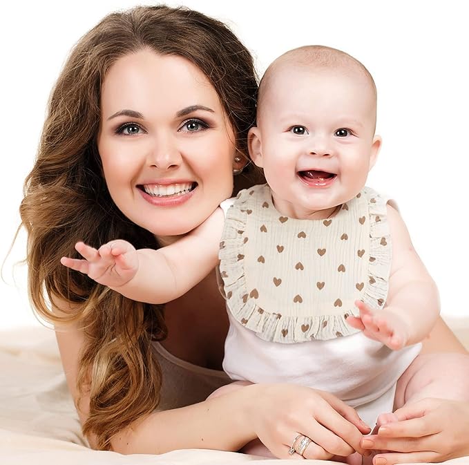 Geyoga 12 Pack Muslin Baby Bibs Adjustable Bandana Drool Bib for Unisex Cotton for Infants Boys Girls Teething