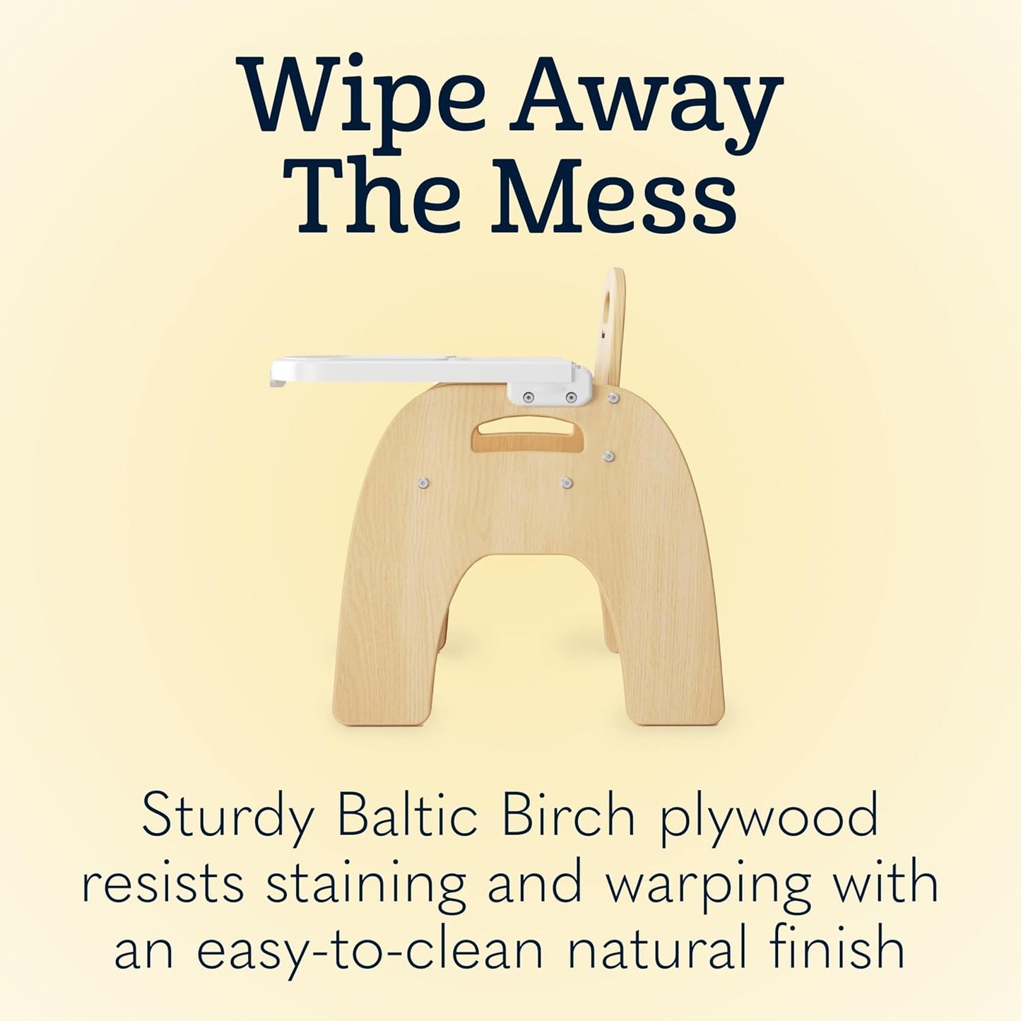 Foundations Easy Serve Low Wood Feeding Chairs Multipack, Adjustable Harness, Removable Dishwasher Safe Tray, No-Tip Base, Stackable Toddler Chairs, 2 Pack (13 inch)