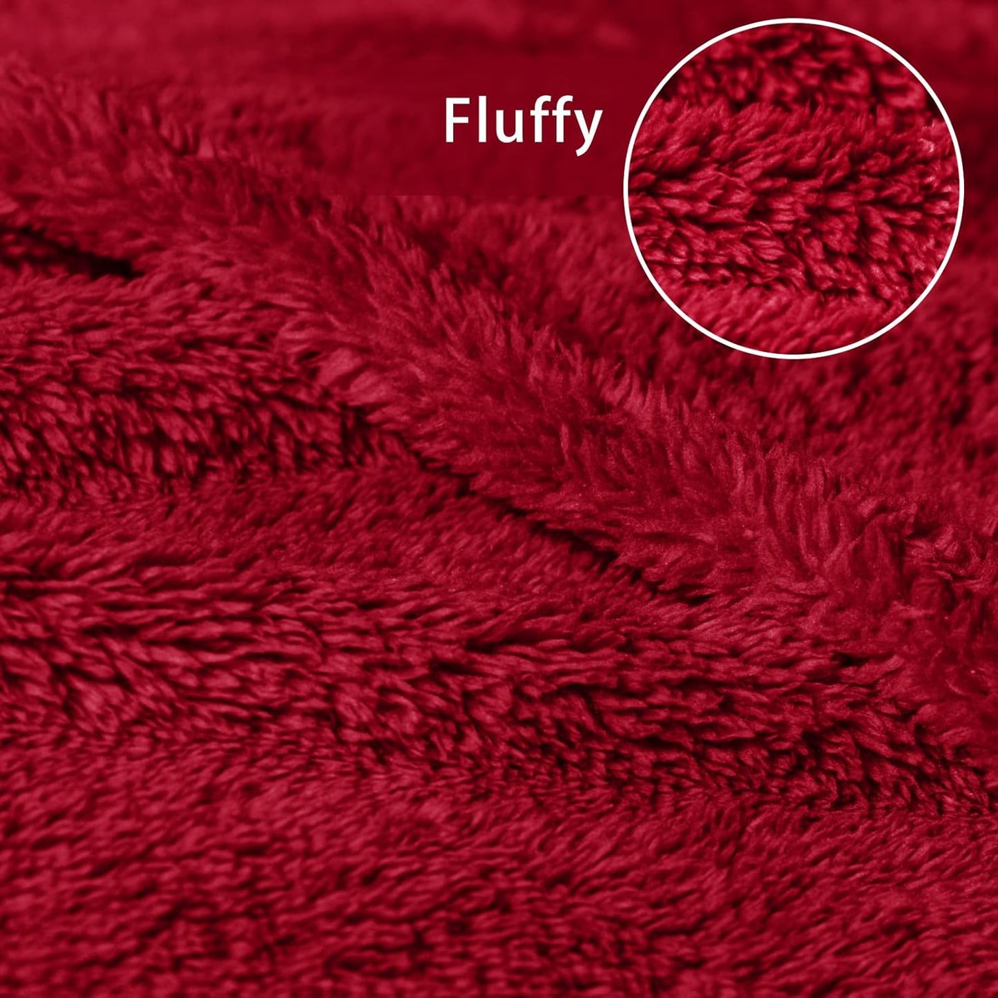 Exclusivo Mezcla King Size Flannel Fleece Blanket, Super Soft Velvet Plush Bed Blanket, Fuzzy Cozy and Warm for All Seasons, 90x104 Inches, Deep Red