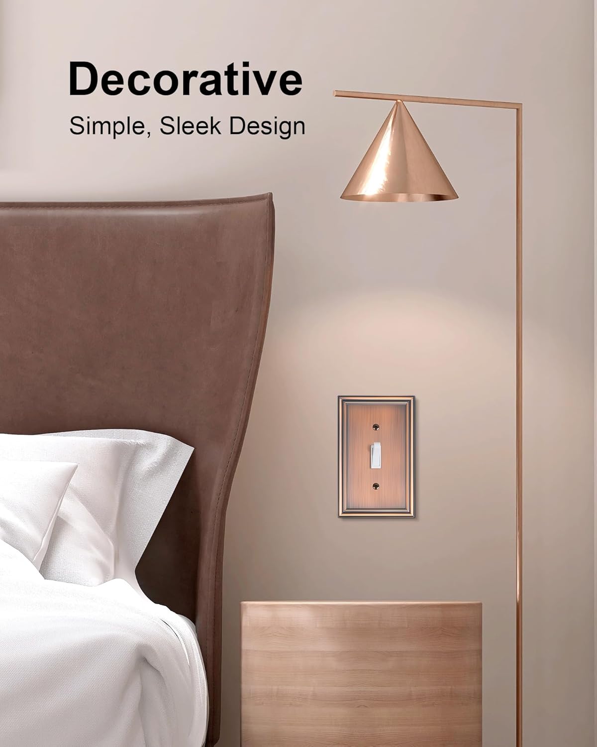 2-Pack Single Toggle Light Switch Cover Plate, Durable Solid Zinc Alloy Decorative Switch Plate Covers, Antique Copper 1 Gang Wall Plate, Corrosion Resistant