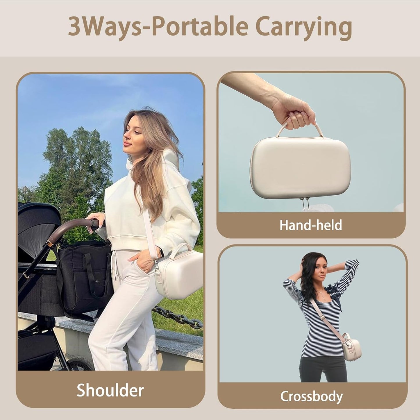 Wearable Breast Pumps Carrying Bag for Hands-Free Breast Pump, Hard Shell Case with Adjustable Crossbody Strap, On-The-Go Storage Pump Case for Momcozy/Willow/eufy/Nuliie/Paruu/Lansinoh
