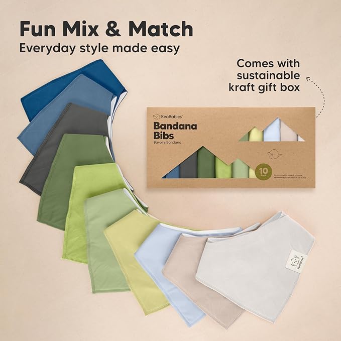 10-Pack Organic Baby Bandana Bibs for Girls - Super Absorbent Triangle Baby Bibs for Drooling and Teething Infant, 100% Cotton Extra Soft for Newborn, Infant 0-36 Months (Brave)