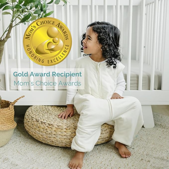 Tealbee Dreamsuit Toddler Sleep Sack with Feet – Walker Sleep Bag with Legs, Rayon made from Bamboo, All Season 1.2 TOG, 2-Way Zipper, 3T-4T - Undyed