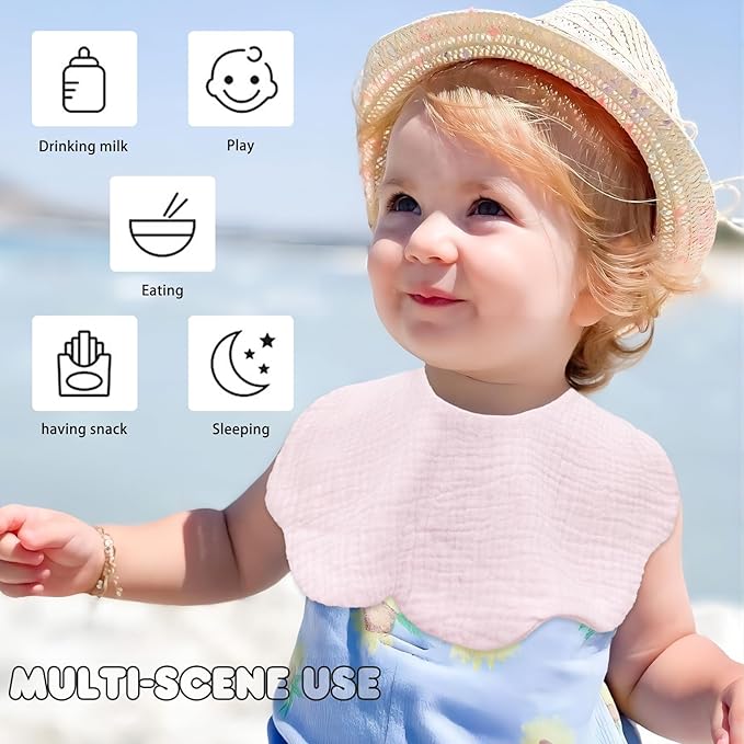 Baby Bibs Muslin Drool Teething Drooling Bibs for Baby Girl Boy Muslin Cotton