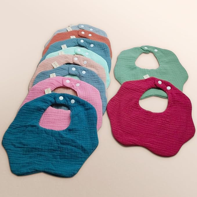 Baby Bibs Muslin Bibs for Baby Girl Boy for Drooling and Teething 10 Pack