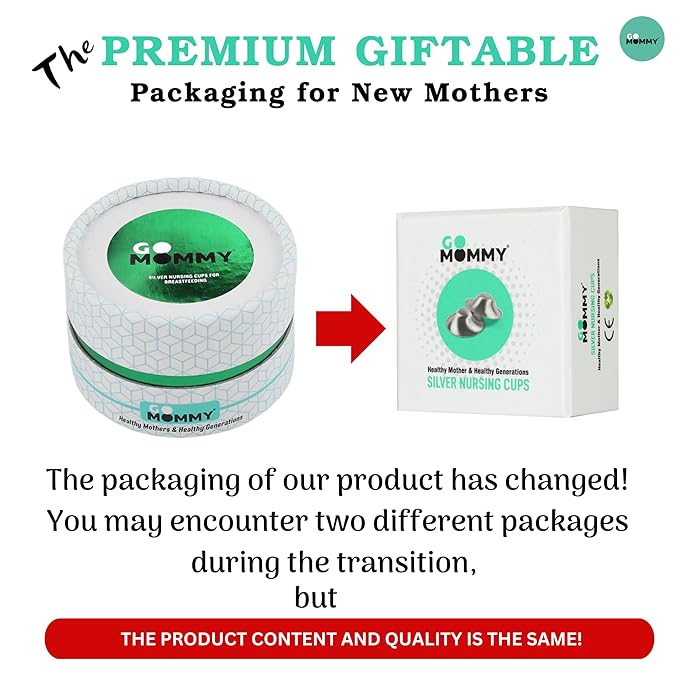 Silver Nipple Shields for Breastfeeding Newborn & A Breastfeeding Essential by Go Mommy - Silver Nursing Cups for Sore Nipple Relief, Protects & Heals Cracked Nipples