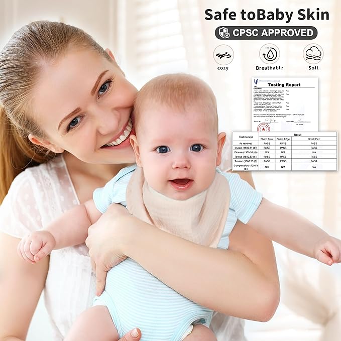 Magnetic Bandana Drool Bibs 6-pack - Magnetic Closure Baby Bibs - Safe, Easy, Chic Teething Bib