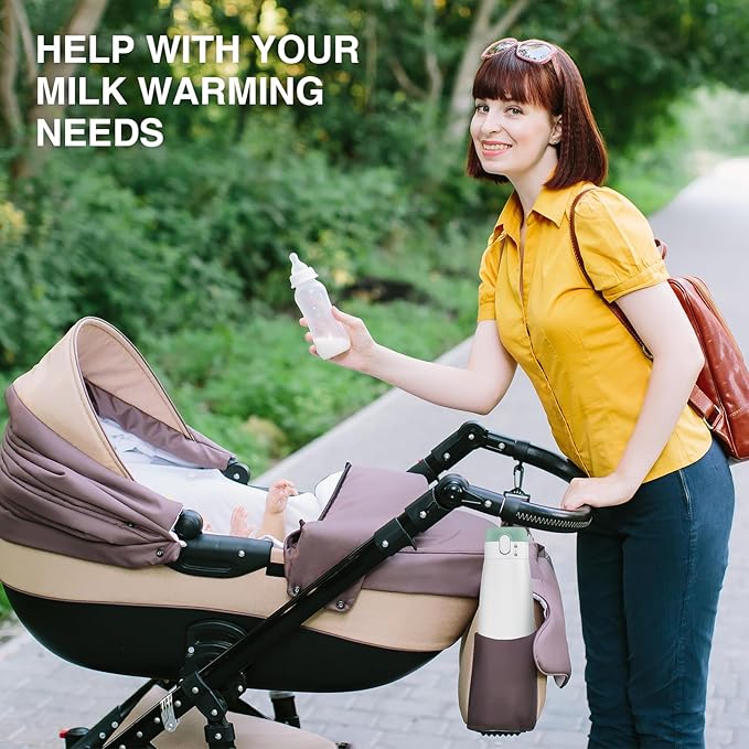 Portable Milk Warmer for Travel – Dual Heating Modes for Breast Milk & Water, Portable Bottle Warmer with Fast Heating & Long Battery Life, 12 oz Large Capacity to Meet Your One-Day Needs