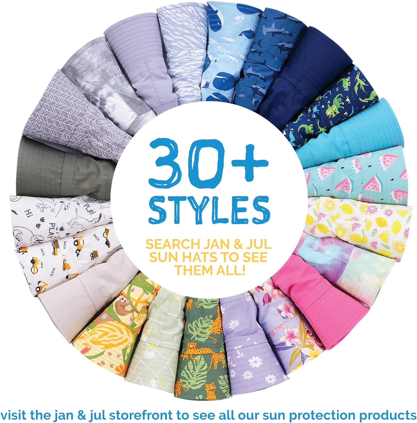 JAN & JUL 50+ UPF Quick-Dry Sun-Hats for Boys