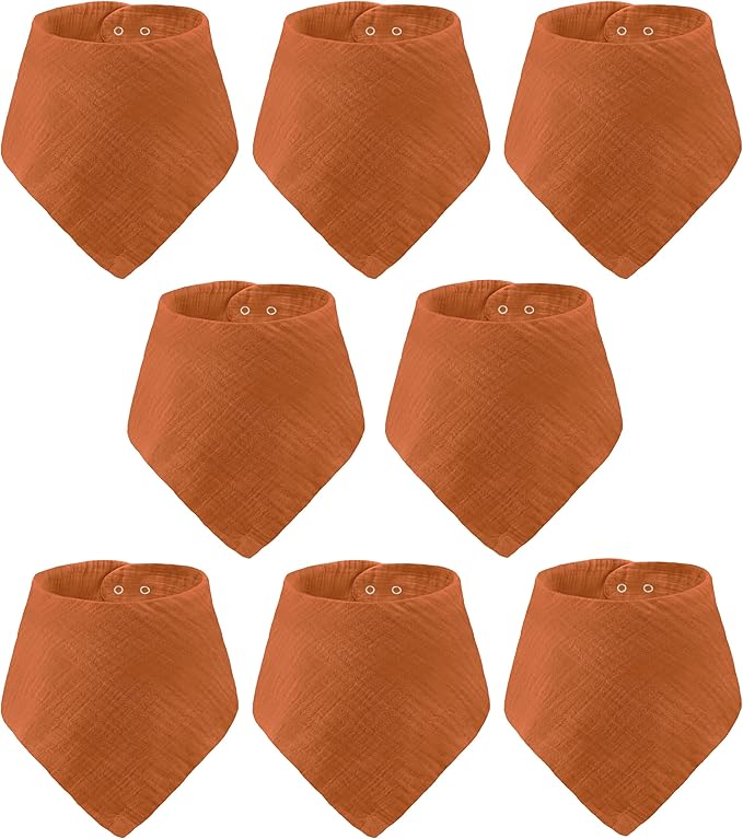 Muslin Baby bibs for drooling and teething, 100% cotton, Bibs for baby girl, Muslin bibs for boys (8 Pack)