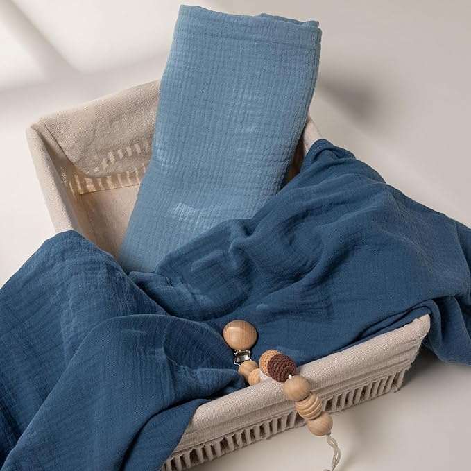 GLLQUEN BABY Muslin Swaddle Blankets, 2-Pack Neutral Receiving Blanket Swaddling for Newborn Boys and Girls, Breathable Swaddle Wrap for Infant, Baby Essentials, Registry & Gift, 40 x 38 inches