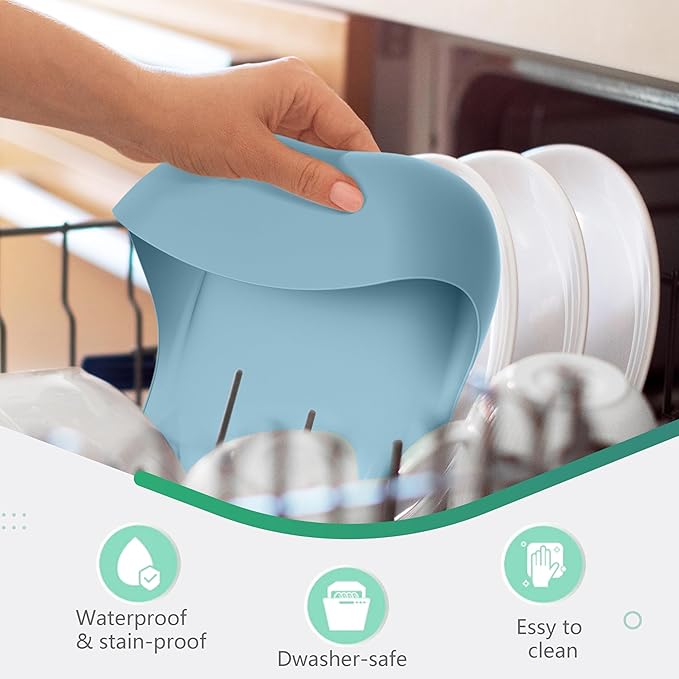 Cuddle Campus Set of 3 Silicone Bibs for Babies & Toddlers,Soft Adjustable Bibs with Pocket Food Catcher for Baby Girl,Boy