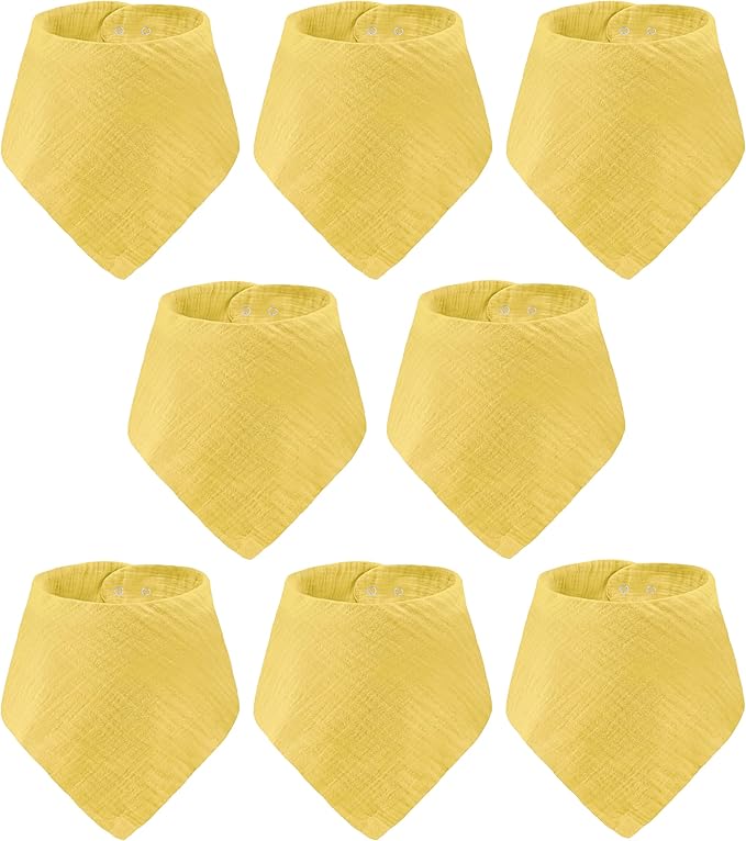 Muslin Baby bibs for drooling and teething, 100% cotton, Bibs for baby girl, Muslin bibs for boys (8 Pack)