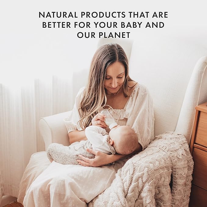 Natursutten Glass Baby Bottles 8 oz and 4 oz - Anti-Colic Baby Bottles for Breastfeeding Babies, Suitable for Boiling and Freezing - Bottles with Natural Rubber, Slow Flow Nipples for Newborn Babies