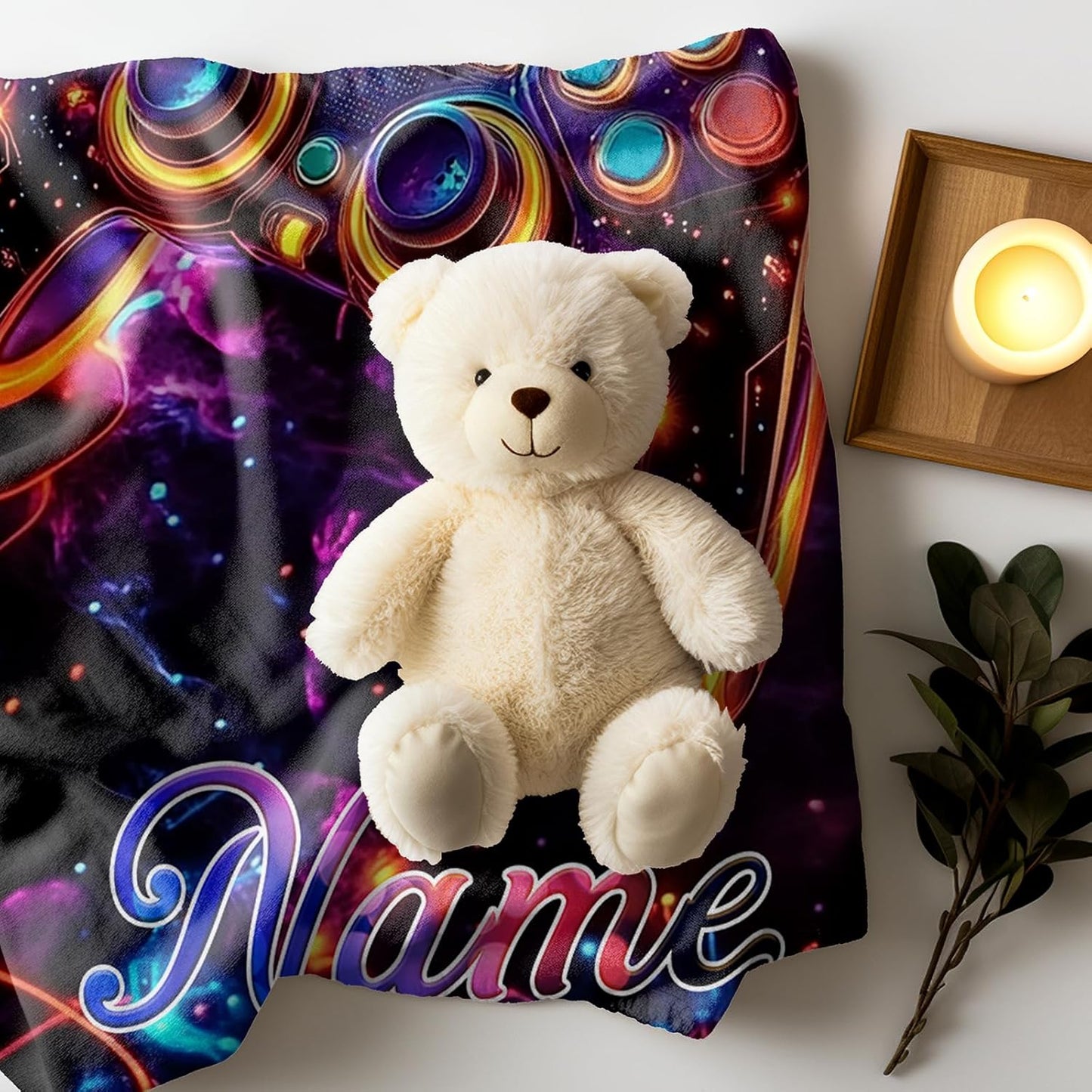 Ship Next Day, Custom Gaming Blanket - Printed in USA, Personalized Game Themed Blanket, Custom Name Blankets, Gift for Gamers Gaming Lover Enthusiasts, Birthdays, Holidays, Soft & Warm Throw