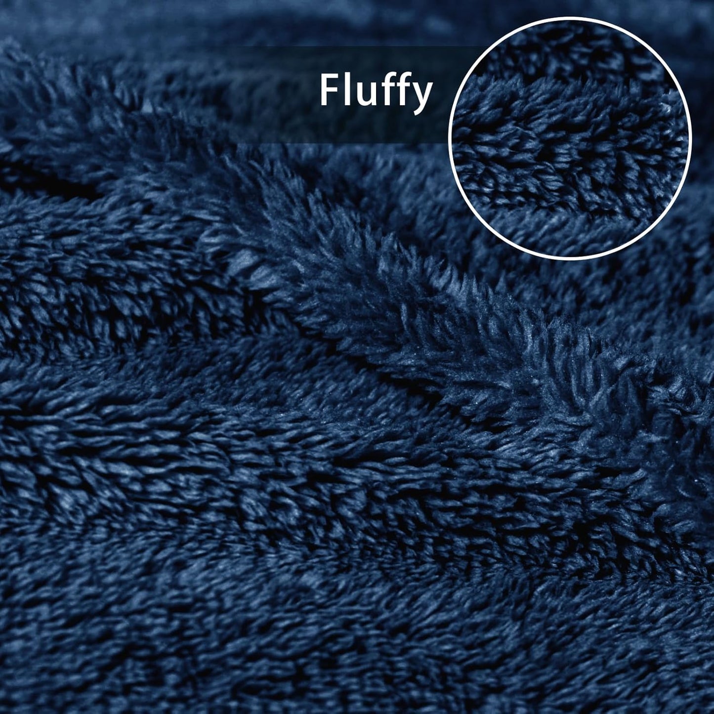 Exclusivo Mezcla King Size Flannel Fleece Blanket, Super Soft Velvet Plush Bed Blanket, Fuzzy Cozy and Warm for All Seasons, 90x104 Inches, Navy Blue