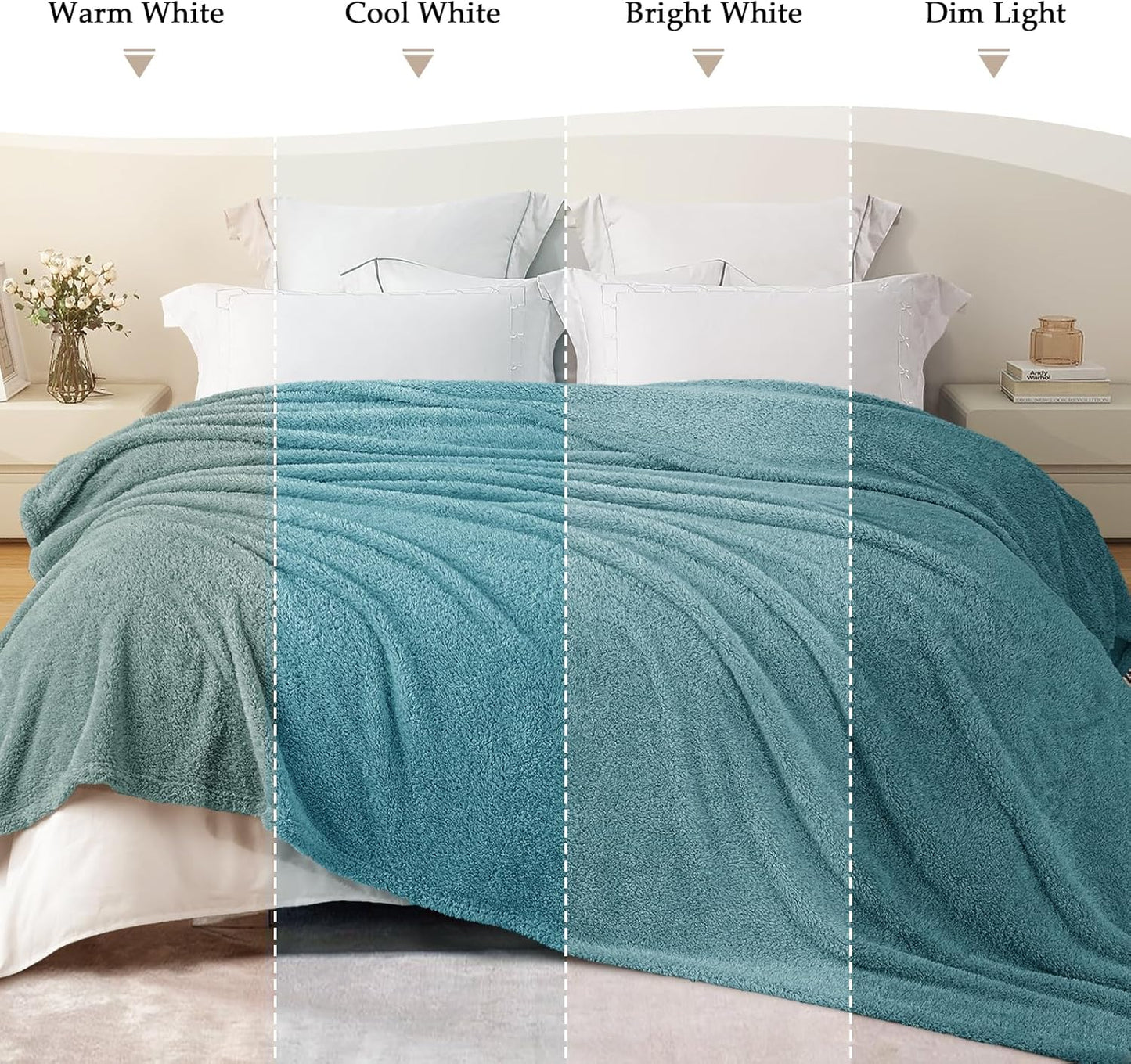 Exclusivo Mezcla Fleece Throw Blanket for Couch Sofa, Soft Warm and Fluffy Blankets for Women Men Girls Kids, Suitable for All Seasons, Slate Blue, 50x60 Inches