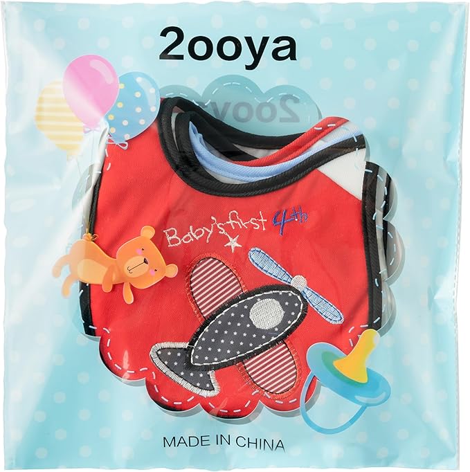 7Pcs Cotton Waterproof Baby Bibs Hook Loop Closure Newborn Bib Keepsake Baby Gift for Drooling Feeding Eating