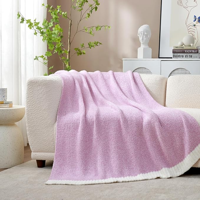 Snuggle Sac Bedding Blanket Light Purple Twin Size, Super Soft Warm Cozy Blankets for Bed, Living Room, Luxurious Microfiber Blanket Dupes, Heather Lilac, 60x80 inches