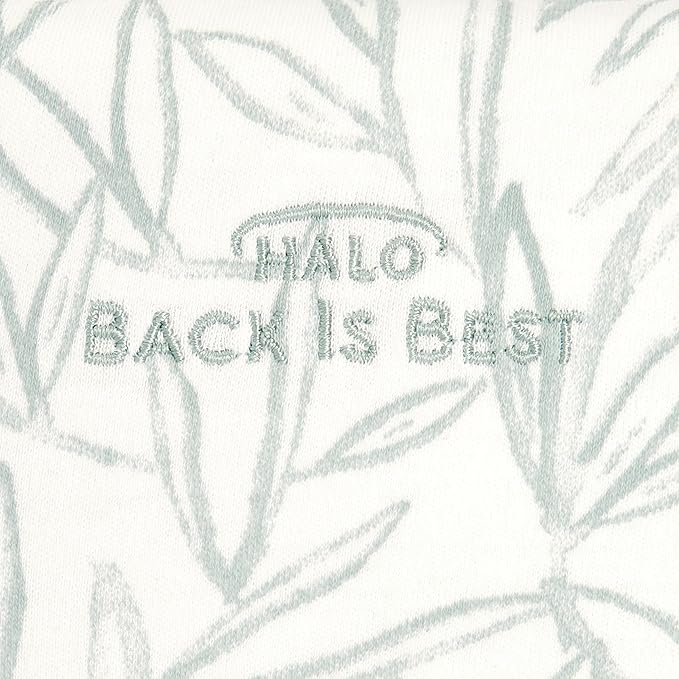 HALO 100% Cotton Sleepsack Swaddle, 3-Way Adjustable Wearable Blanket, TOG 1.5, Leaves, Newborn, 0-3 Months