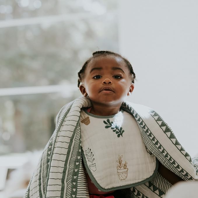 Little Unicorn Premium Classic Bib 3 pack | Adjustable as baby grows | Soft fabric on skin | Great for first time eaters (Bison)