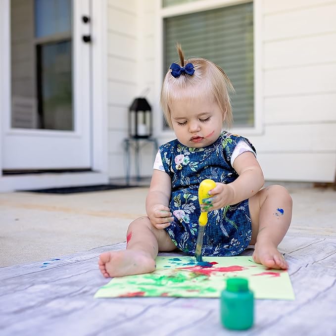 BapronBaby Boho Floral Bapron - No Neck Tie Safer Bib for Baby & Toddler - Soft Waterproof Stain Resistant - Machine Washable - Sz Preschool 3-5yrs