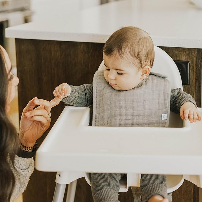 Little Unicorn Premium Classic Bib 3 pack | Adjustable as baby grows | Soft fabric on skin | Great for first time eaters (Fern 2)