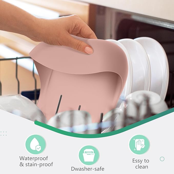 Cuddle Campus Set of 3 Silicone Bibs for Babies & Toddlers,Soft Adjustable Bibs with Pocket Food Catcher for Baby Girl,Boy