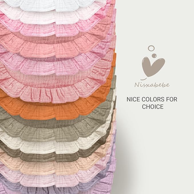 Baby Muslin Bibs,6 Pcs Drool Bandana Bibs for Baby Girl Drooling and Teething,Soft and Absorbent Cotton for Newborn