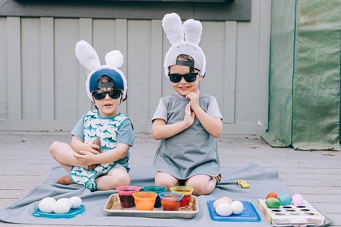 BapronBaby Minimalist Slate Bapron - No Neck Tie Safer Bib for Baby & Toddler - Soft Waterproof Stain Resistant - Machine Washable - Sz Baby/Toddler 6m-3T