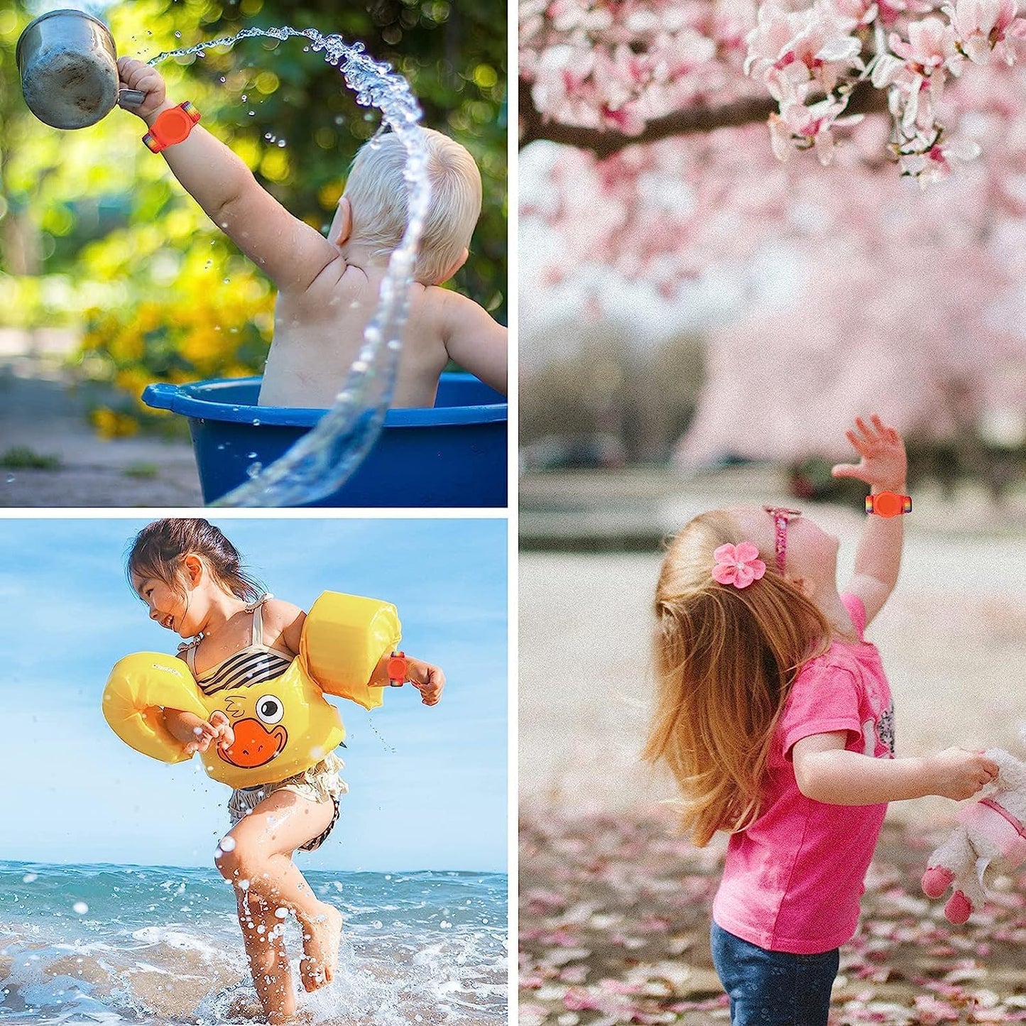 2 Pack AirTag Bracelet for Kids, Apple Air Tag Protective Cover with Nylon Wristband, Anti Lost GPS Trackers Case Cover Elastic Watch Band for Toddlers Girls Boys Elders (Rainbow,Blue)