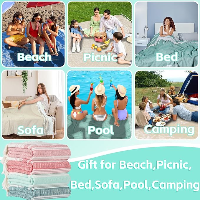 Oversized Turkish Beach Towel Blanket Cotton Giant XL Sandproof Towels Huge Linen XXL Extra Large Big Throw Quilt Blankets for Adults Beige Dolphin