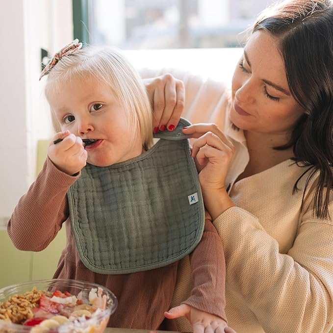Little Unicorn Premium Classic Bib 3 pack | Adjustable as baby grows | Soft fabric on skin | Great for first time eaters (Farmyard)