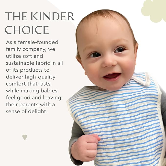 Bamboo Little Baby Bibs (Pack of 2) - Bibs with Adjustable Snaps- Absorbent Terry Backing