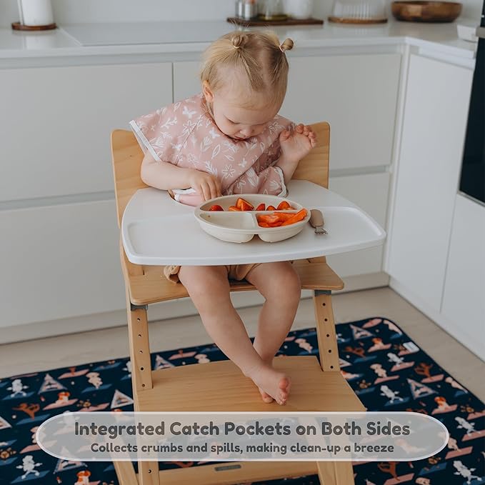 6-Layer Waterproof Baby Bib, Reversible, Adjustable, Washable, Stain Oil Resistant, 6-36 Months, 2-Pack, food bib