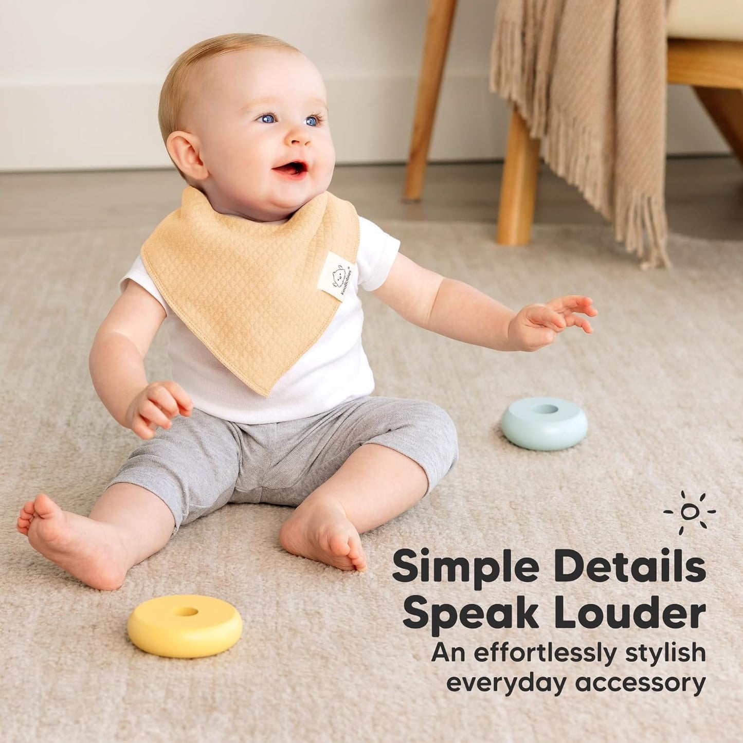 KeaBabies 8-Pack Bandana Bibs for Baby Girls, Boys - Organic Cotton Baby Bibs for Drooling & Teething Newborn, Toddler, Infant 0-36 Months, Extra Soft, Absorbent Cloth with Snaps (Eclipse)