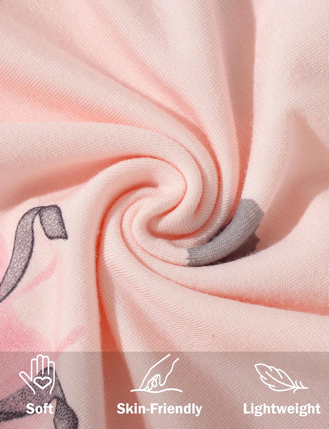 SEAUR Girls' Seamless Underwear 4-Pack Soft Breathable Ice Silk Boyshorts Panties Cute Prints Boxer Briefs for 6-16 Years